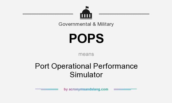 What does POPS mean? It stands for Port Operational Performance Simulator