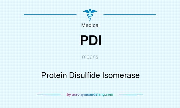What does PDI mean? It stands for Protein Disulfide Isomerase