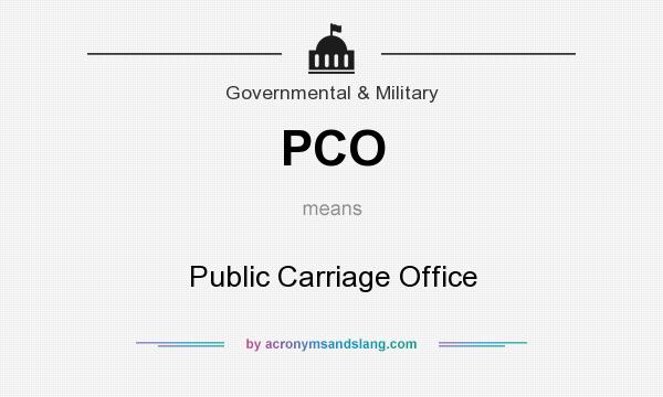 What does PCO mean? It stands for Public Carriage Office