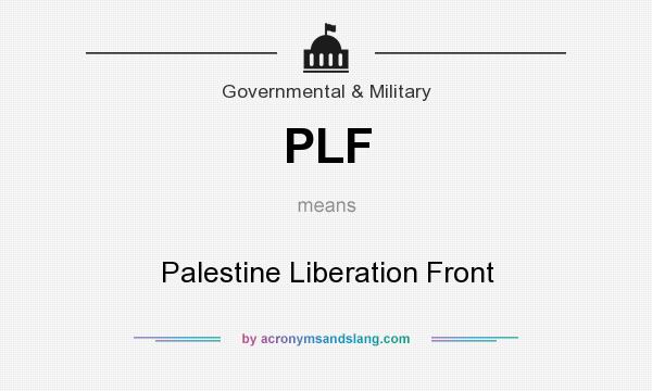 What does PLF mean? It stands for Palestine Liberation Front