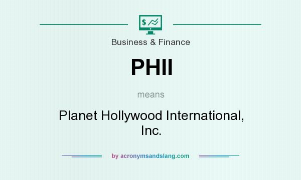 What does PHII mean? It stands for Planet Hollywood International, Inc.