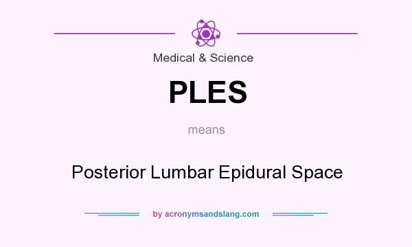 What does PLES mean? It stands for Posterior Lumbar Epidural Space