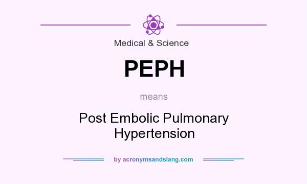 What does PEPH mean? It stands for Post Embolic Pulmonary Hypertension