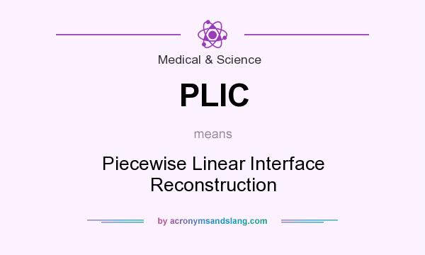 What does PLIC mean? It stands for Piecewise Linear Interface Reconstruction