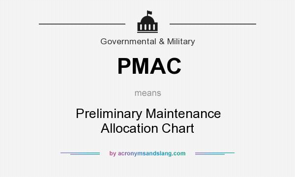 What does PMAC mean? It stands for Preliminary Maintenance Allocation Chart