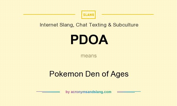 What does PDOA mean? It stands for Pokemon Den of Ages