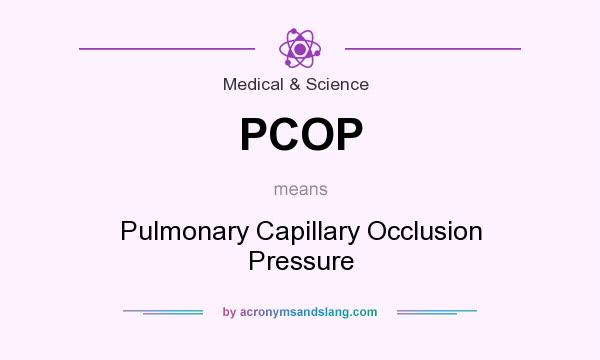 What does PCOP mean? It stands for Pulmonary Capillary Occlusion Pressure