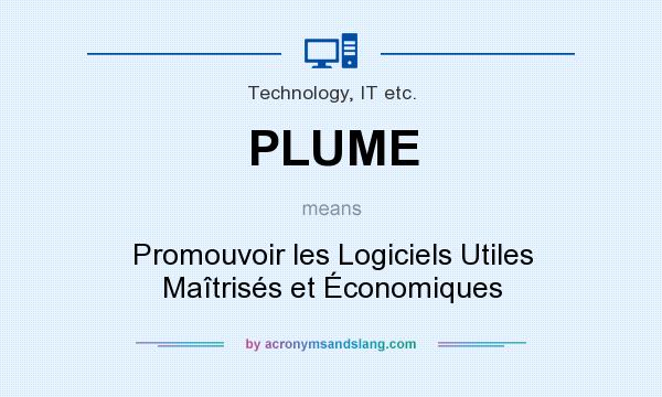 What does PLUME mean? It stands for Promouvoir les Logiciels Utiles Maîtrisés et Économiques