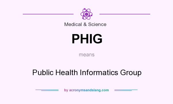 What does PHIG mean? It stands for Public Health Informatics Group