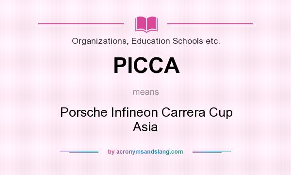 What does PICCA mean? It stands for Porsche Infineon Carrera Cup Asia