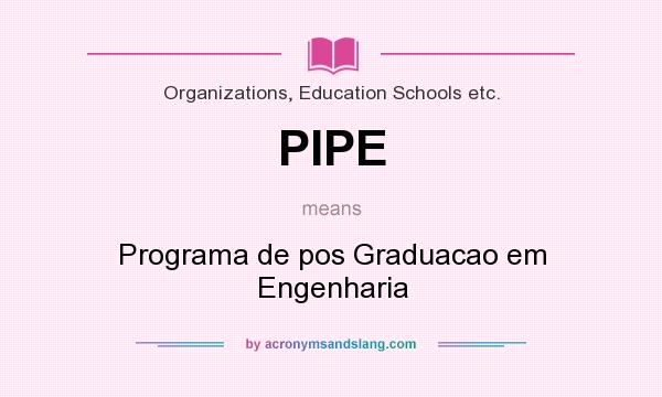 What does PIPE mean? It stands for Programa de pos Graduacao em Engenharia
