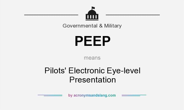 What does PEEP mean? It stands for Pilots` Electronic Eye-level Presentation