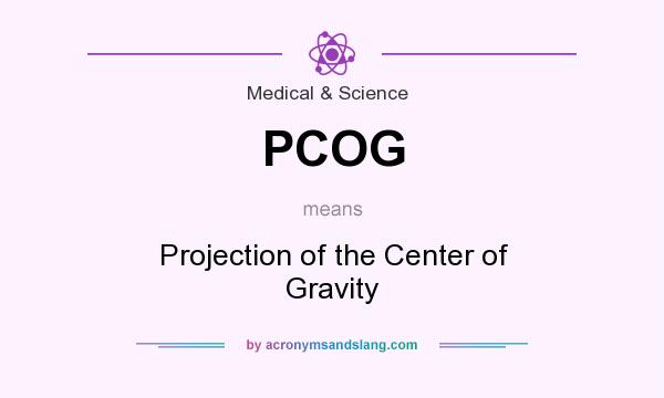What does PCOG mean? It stands for Projection of the Center of Gravity
