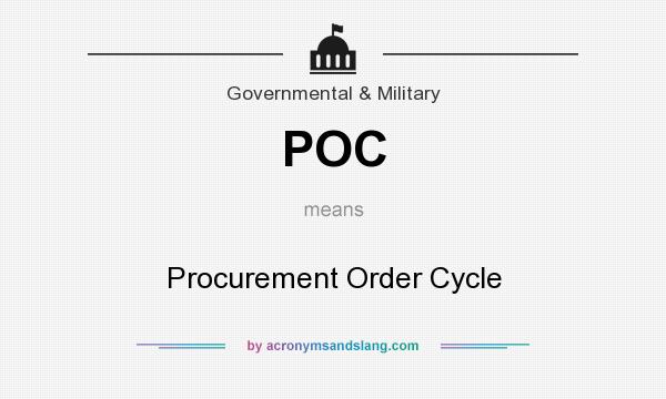 What does POC mean? It stands for Procurement Order Cycle