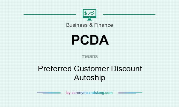 What does PCDA mean? It stands for Preferred Customer Discount Autoship