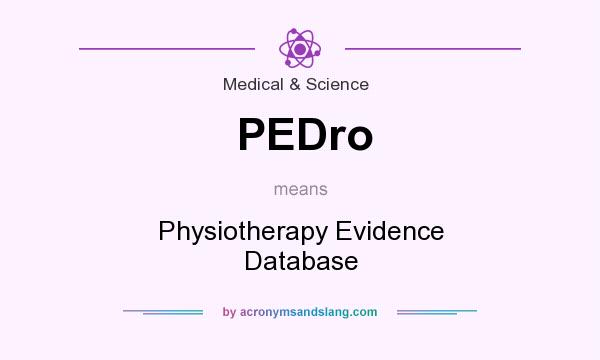 What does PEDro mean? It stands for Physiotherapy Evidence Database