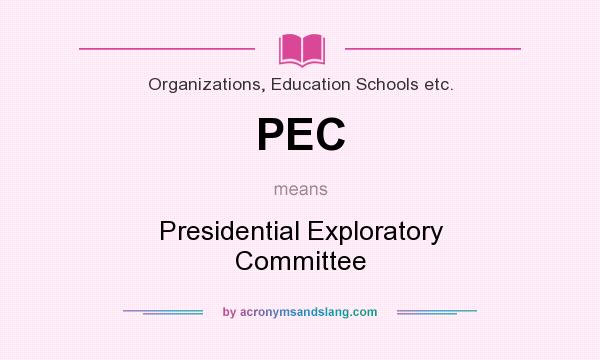 What does PEC mean? It stands for Presidential Exploratory Committee