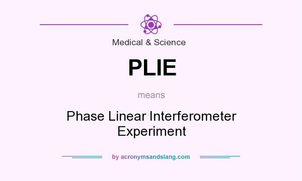 What does PLIE mean? It stands for Phase Linear Interferometer Experiment