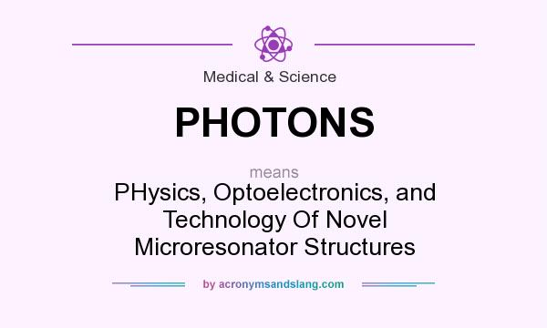 What does PHOTONS mean? It stands for PHysics, Optoelectronics, and Technology Of Novel Microresonator Structures