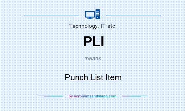 What does PLI mean? It stands for Punch List Item