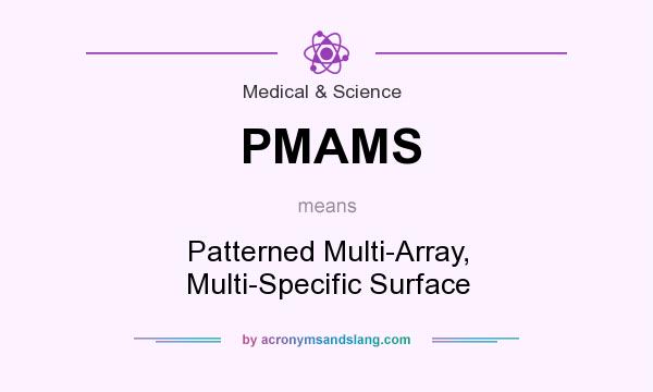 What does PMAMS mean? It stands for Patterned Multi-Array, Multi-Specific Surface