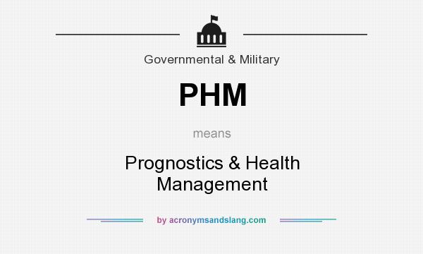 What does PHM mean? It stands for Prognostics & Health Management