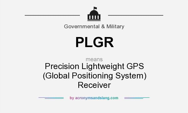 What does PLGR mean? It stands for Precision Lightweight GPS (Global Positioning System) Receiver