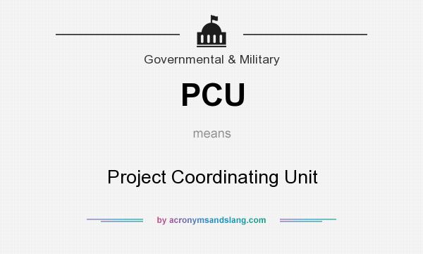 What does PCU mean? It stands for Project Coordinating Unit