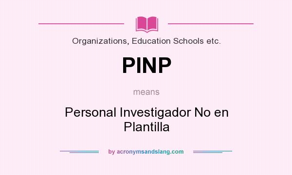 What does PINP mean? It stands for Personal Investigador No en Plantilla