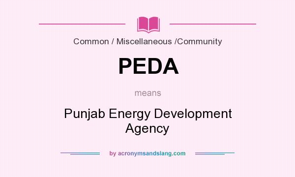 What does PEDA mean? It stands for Punjab Energy Development Agency