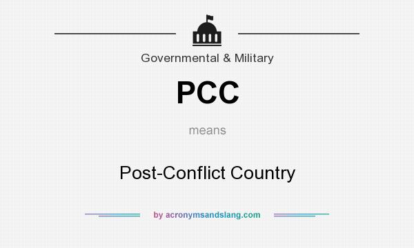 What does PCC mean? It stands for Post-Conflict Country