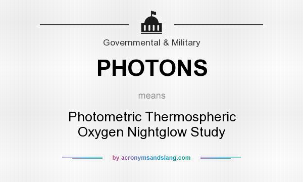 What does PHOTONS mean? It stands for Photometric Thermospheric Oxygen Nightglow Study