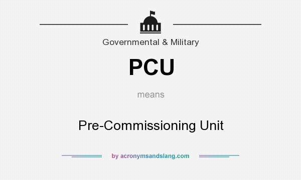 What does PCU mean? It stands for Pre-Commissioning Unit