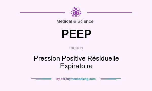 What does PEEP mean? It stands for Pression Positive Résiduelle Expiratoire