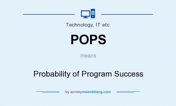 What does POPS mean? It stands for Probability of Program Success