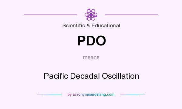 What does PDO mean? It stands for Pacific Decadal Oscillation