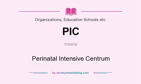 What does PIC mean? It stands for Perinatal Intensive Centrum