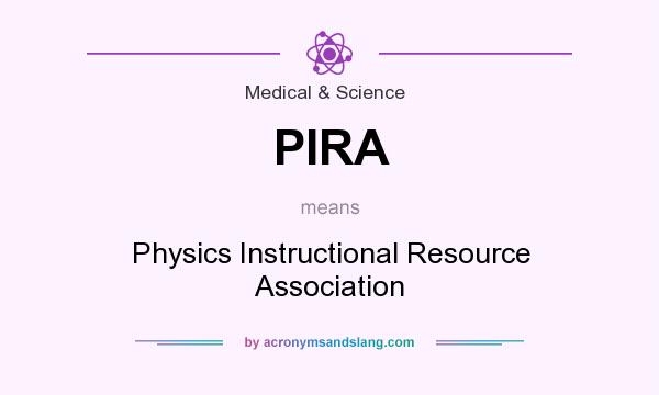 What does PIRA mean? It stands for Physics Instructional Resource Association