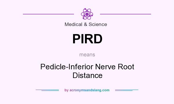 What does PIRD mean? It stands for Pedicle-Inferior Nerve Root Distance