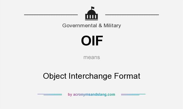 What does OIF mean? It stands for Object Interchange Format