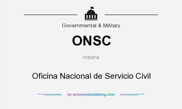 What does ONSC mean? It stands for Oficina Nacional de Servicio Civil