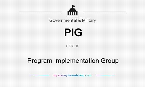 What does PIG mean? It stands for Program Implementation Group