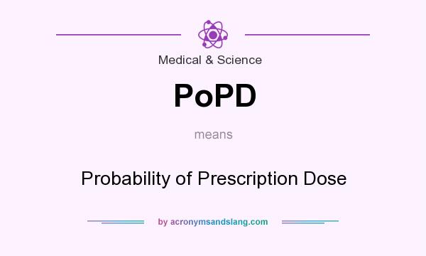 What does PoPD mean? It stands for Probability of Prescription Dose