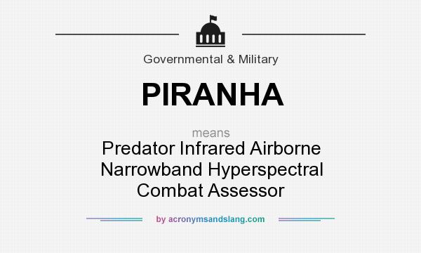 What does PIRANHA mean? It stands for Predator Infrared Airborne Narrowband Hyperspectral Combat Assessor