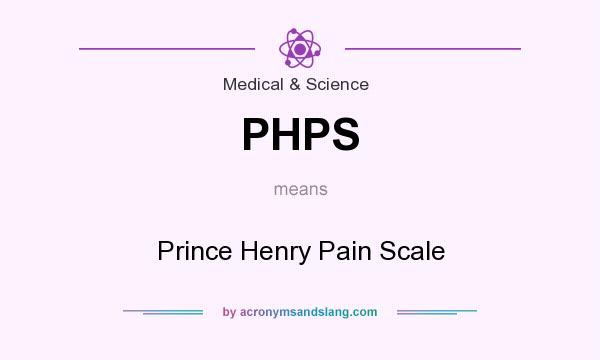 What does PHPS mean? It stands for Prince Henry Pain Scale