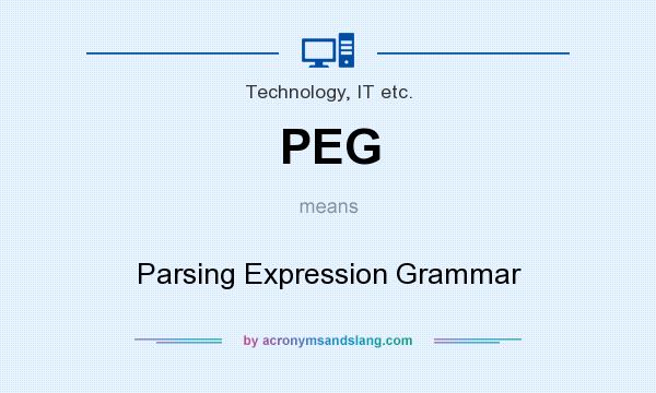 What does PEG mean? It stands for Parsing Expression Grammar