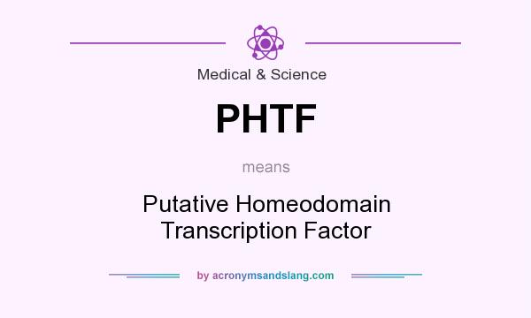 What does PHTF mean? It stands for Putative Homeodomain Transcription Factor