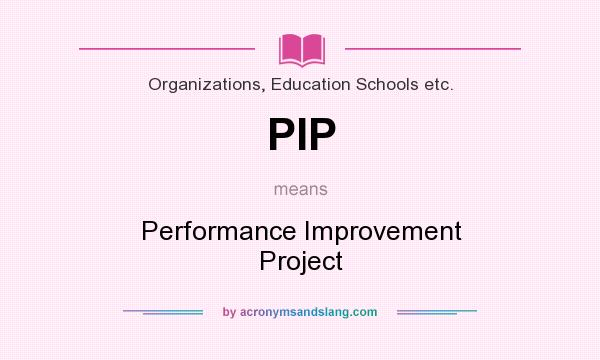 What does PIP mean? It stands for Performance Improvement Project
