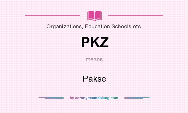 What does PKZ mean? It stands for Pakse