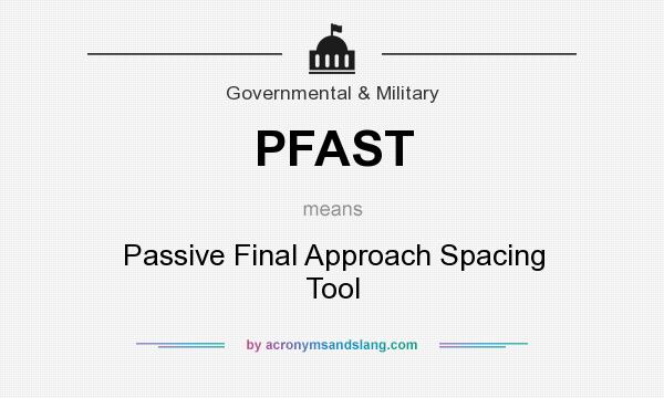 What does PFAST mean? It stands for Passive Final Approach Spacing Tool